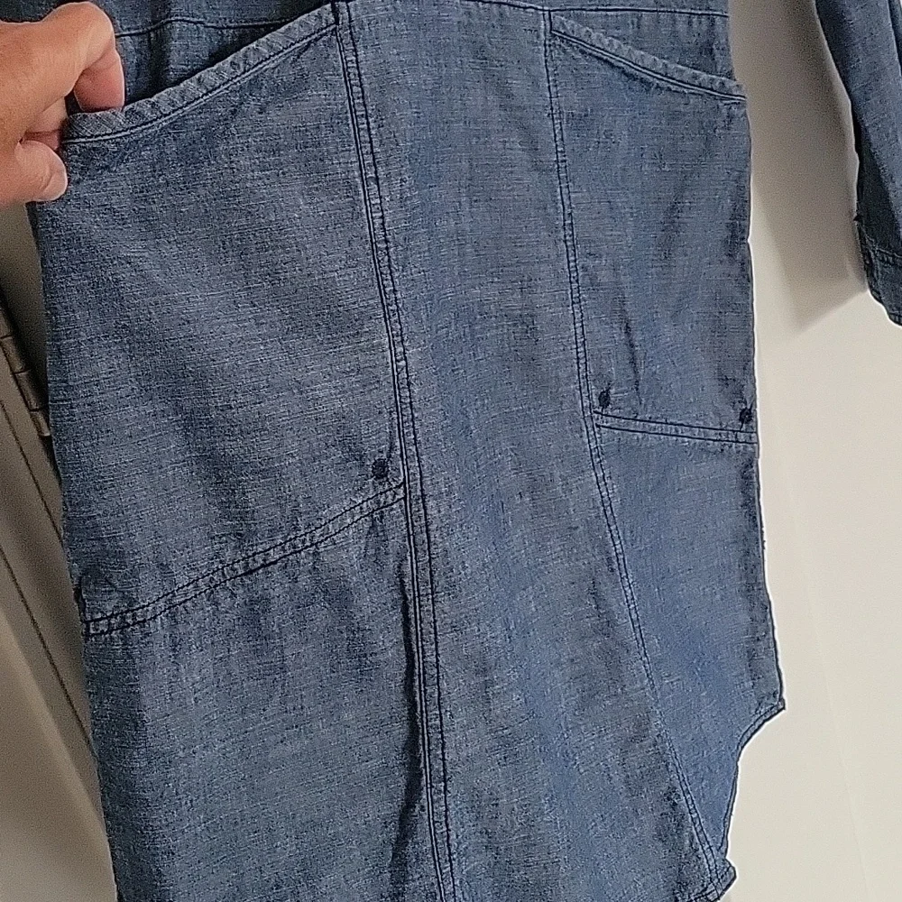 Duluth Trading Organic Cotton Rootstock Denim Long Sleeve Gardening Dress SZ XS - Picture 11 of 14